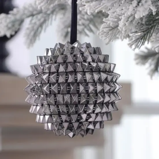 4" Silver Spikes Ball Ornament by Ashland&reg; {3}