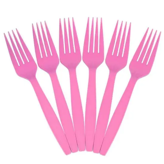 JAM Paper Premium Plastic Forks, 100ct. Hot Pink {1}
