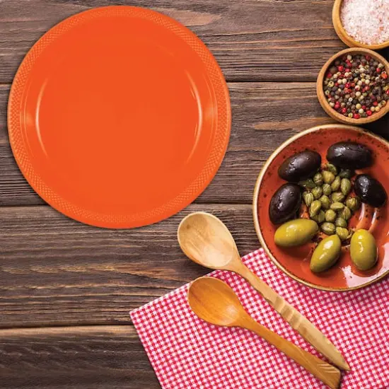 JAM Paper 10.25" Orange Plastic Party Plates, 20ct. Assorted {5}