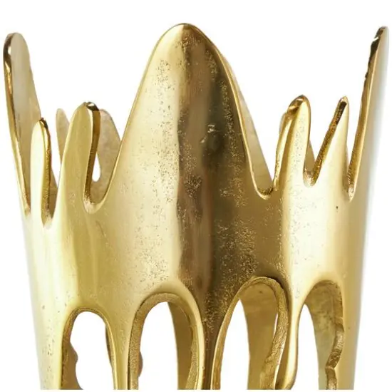 31" Gold Aluminum Drip Vase with Melting Designed Body {6}