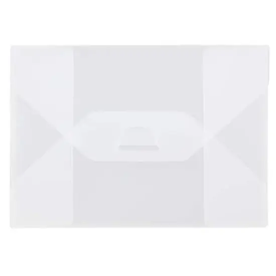 JAM Paper 4.25" x 6.25" Clear Frost Tuck Flap Closure Plastic Envelope {1}