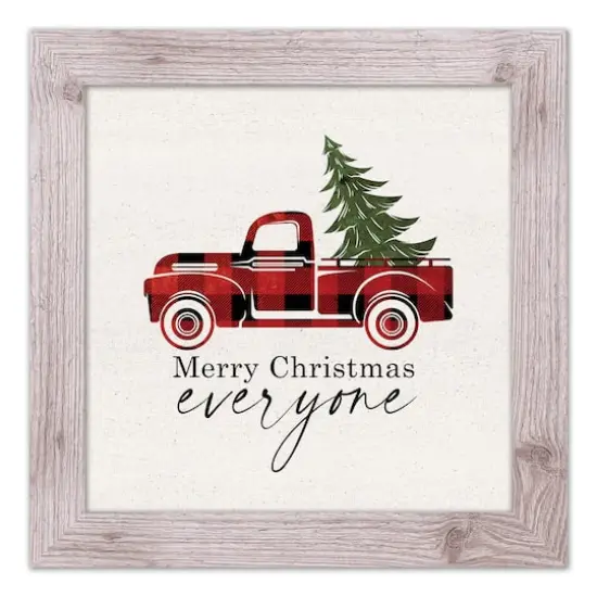 Christmas Truck Western White Framed Print {1}
