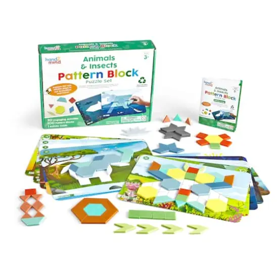 Hand2mind&reg; Animals & Insects Pattern Block Puzzle Set {3}