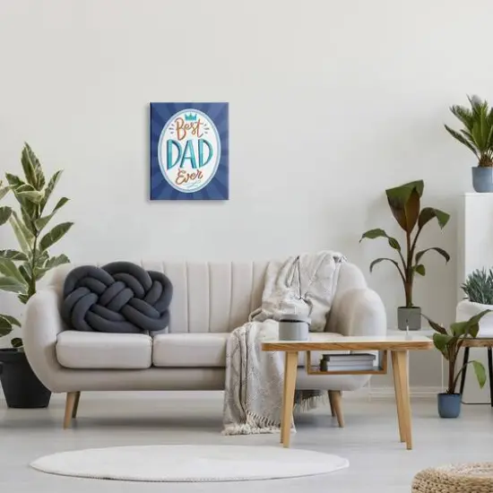 Stupell Industries Best Dad Ever Striped Phrase Canvas Wall Art {3}