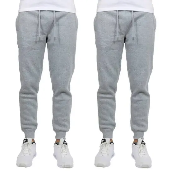 Galaxy by Harvic Men's Fleece-Lined Jogger Sweatpants 2 Pack Heather Gray/Heather Gray {1}