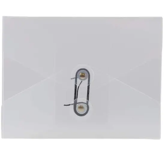 JAM Paper Clear 5.25" x 6.75" Button & String Plastic Portfolio {1}