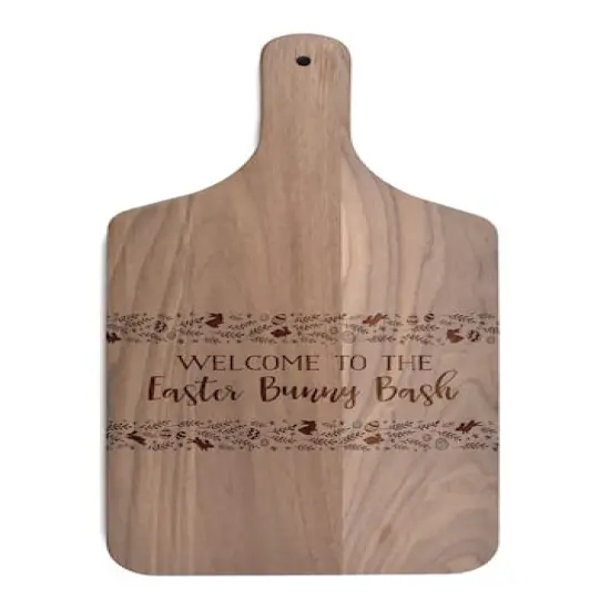 Easter Bunny Bash 8" x 17" Walnut Paddle Cutting Board {1}