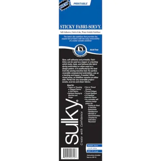 Sulky&reg; Sticky Fabri-Solvy&trade; Stabilizer, 12" x 6yd. {1}