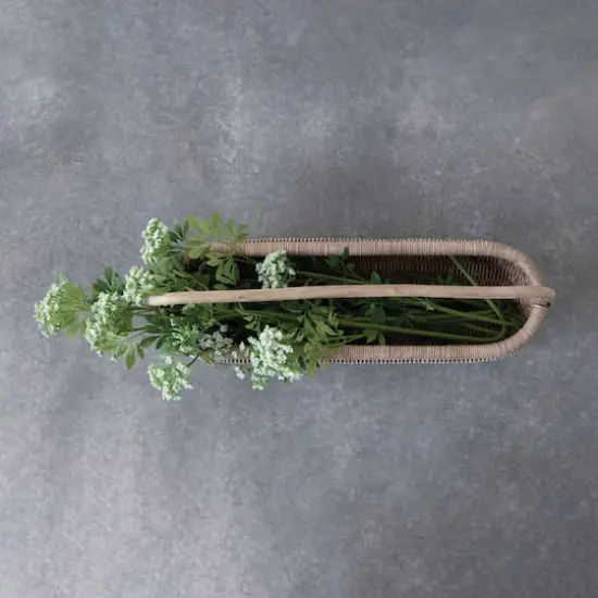 Hello Honey&reg; Natural Hand-Woven Rattan Basket with Handle {3}