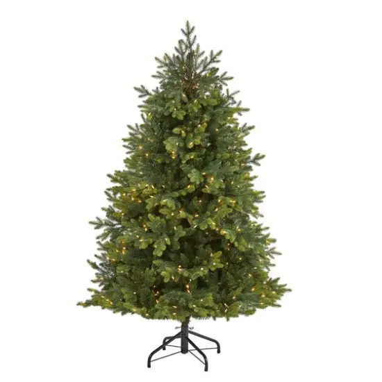 6ft. Pre-Lit North Carolina Fir Artificial Christmas Tree, Clear LED Lights {1}
