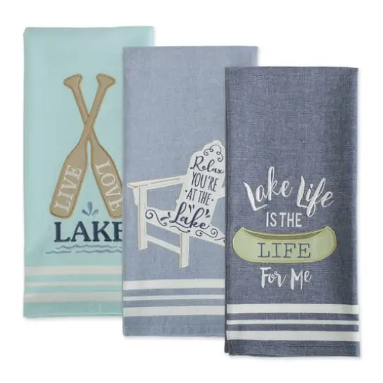 DII&reg; Lakeside Embellished Dishtowel Set {3}