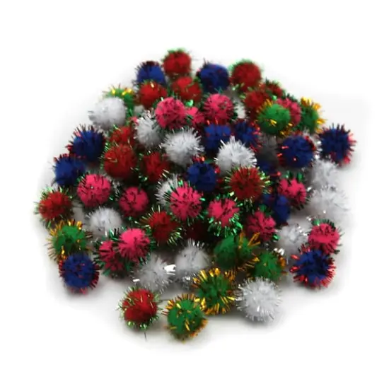 Creative Arts 2 Pack Assorted Glitter Colors 1/2" Pom-Poms, 160ct. {3}