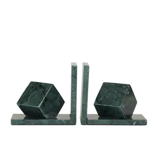 CosmoLiving by Cosmopolitan 6" Green Marble Orb Bookends Set {5}