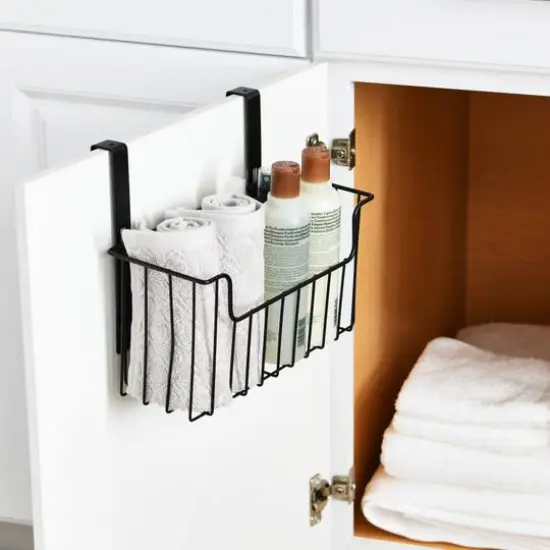 Household Essentials Over the Door Cut Out Metal Basket {3}