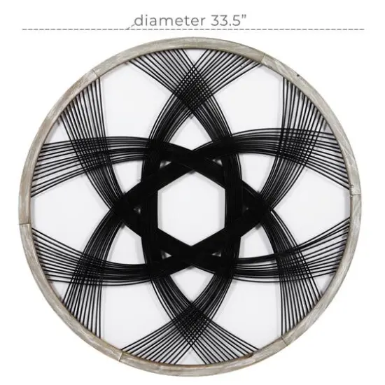 Black Wood Modern Wall Decor, 34" x 34" x 1" {8}