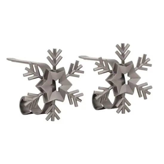 Original MantleClip&reg; Pewter Snowflake Icons Stocking Holders, 2ct. {1}