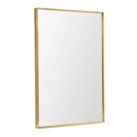 Head West Brassy Gold Spectrum Metal Rectangular Bathroom Vanity Mirror - 34" x 22" {9}