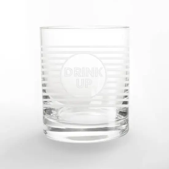 11oz. Drink Up Stripes Whiskey Glass {1}