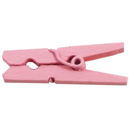 JAM Paper 1.125" Wood Clip Clothespins, 100ct. Pink {5}