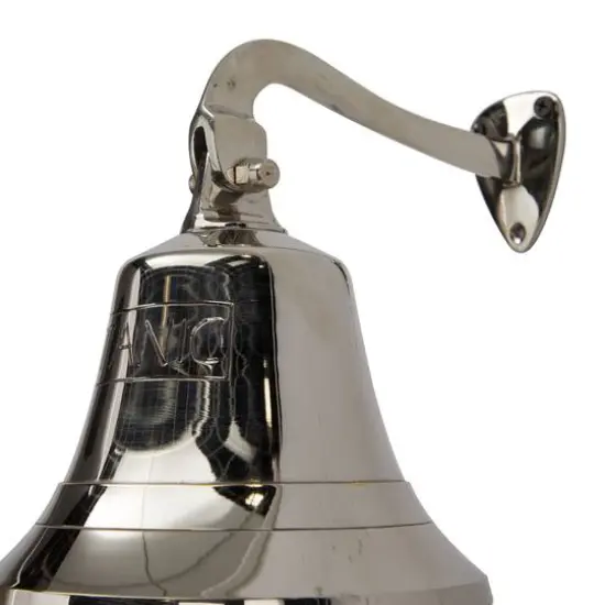 8" Silver Titanic Nautical Bell Wall Accent with Rope Pull {4}