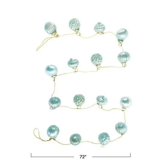 Hello Honey&reg; 6ft. Mint Green Embossed Mercury Glass Ornament Garland {3}