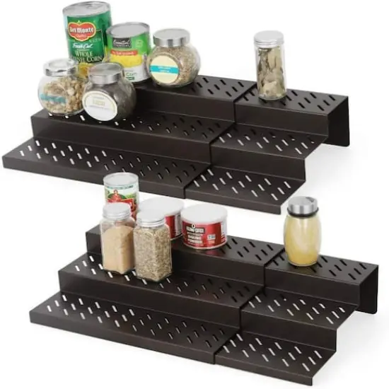 NEX&trade; Brown Adjustable 3-Tier Kitchen Storage Racks, 2ct. {1}