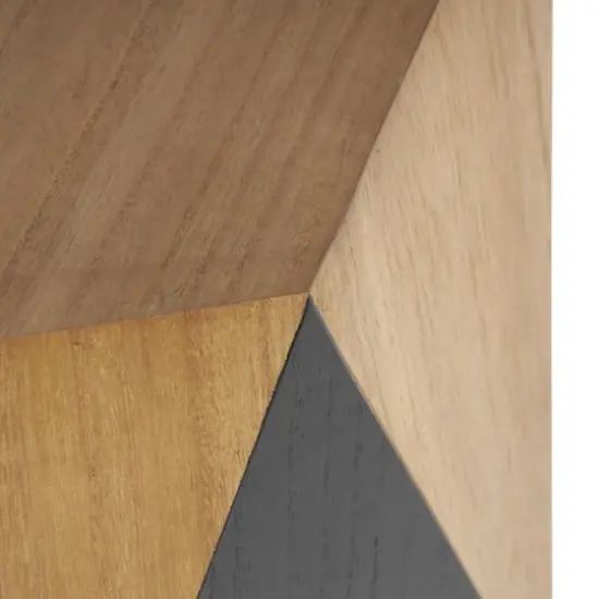 23.75" Brown Wood Geometric Diamond Accent Table with Black Accents {5}