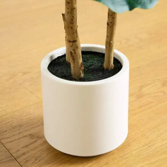 3ft. Artificial Fiddle Leaf Tree in Decorative White Planter {7}