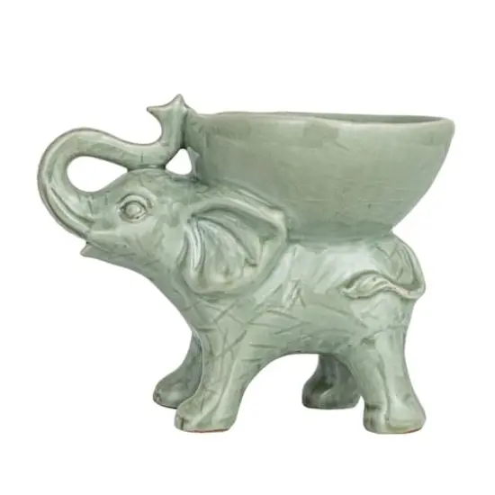Hello Honey&reg; Gray 7.5" Majestic Stoneware Elephant Bowl  {8}