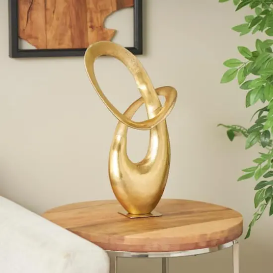 17" Gold Aluminum Abstract Sculpture {3}