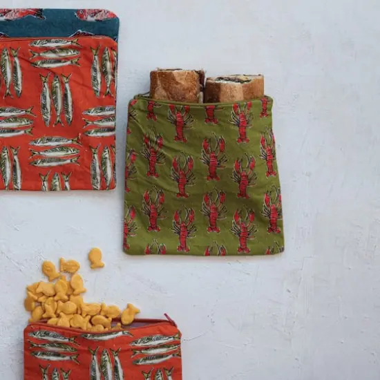 Hello Honey&reg; Sea Life Cotton Zip Food Pouches, 3ct. {3}