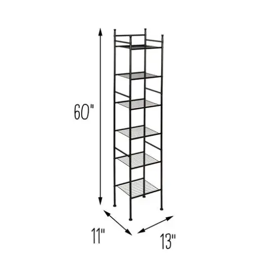 Honey Can Do Black 6-Tier Space-Saving Shelving Tower {10}