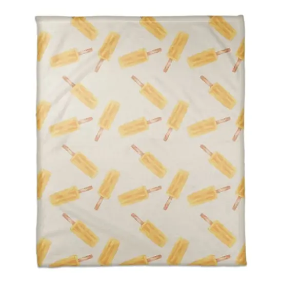Orange Popsicle Pattern 50" x 60" Coral Fleece Blanket {1}