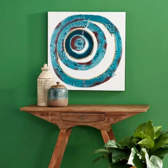 Blue Contemporary Abstract Wood Wall Decor, 24" x 24" {9}