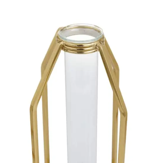 CosmoLiving by Cosmopolitan Set of 3 Gold Stainless Steel Glam Vase, 13" x 5" x 5" {5}