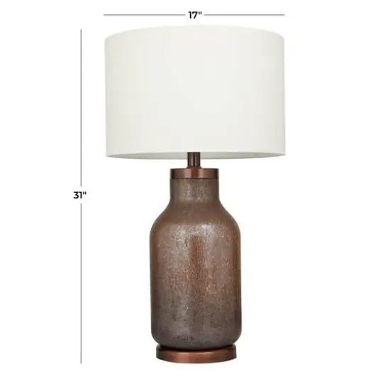Brown Glass Table Lamp 17" x 17" x 31" {9}