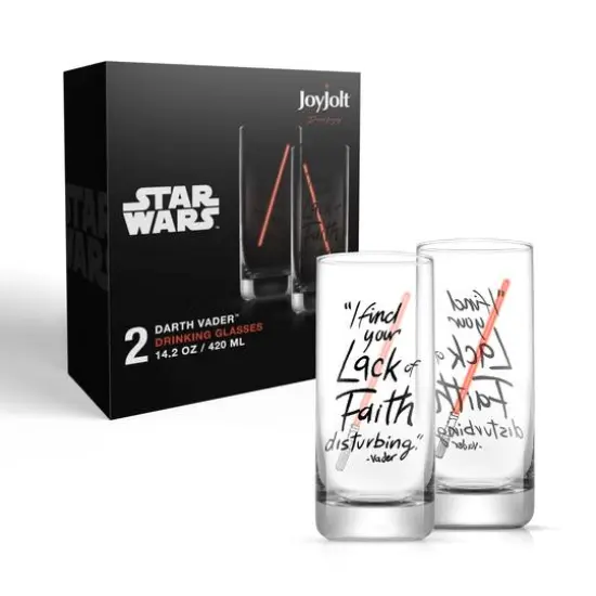 JoyJolt&reg; Star Wars&trade; 14.2oz. New Hope Darth Vader Red Lightsaber Tall Drinking Glass, 2ct. {8}