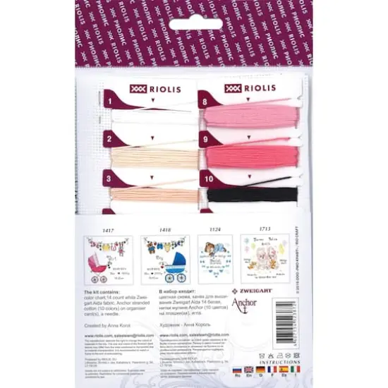 RIOLIS Girls Birth Announcement Cross Stitch Kit {3}