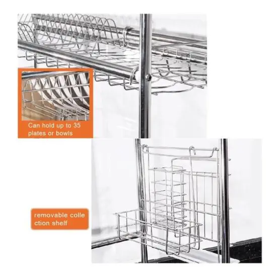 NEX&trade; Stainless Steel Single Layer Adjustable Dish Rack {5}