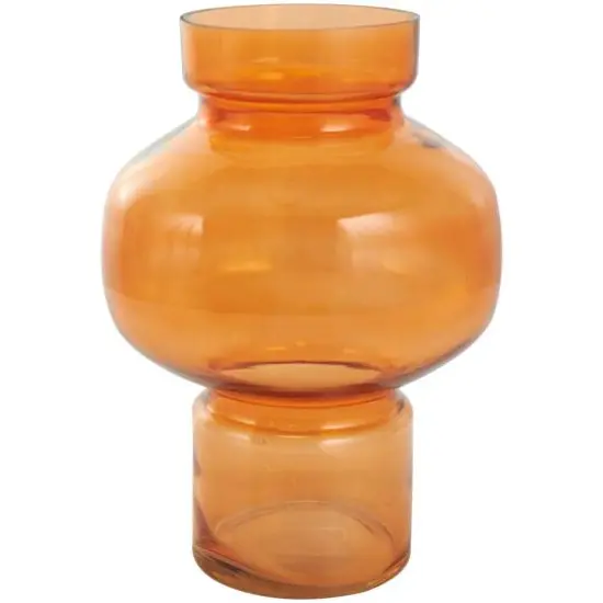 Orange Glass Rounded Vase Set {6}