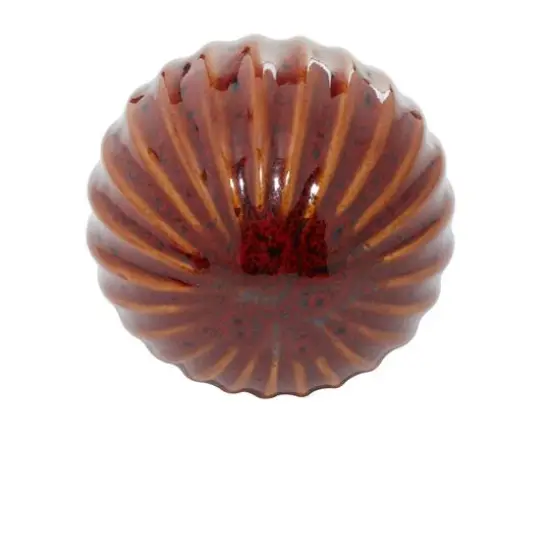 4" Multicolor Ribbed Ceramic Vase Filler Orb Set {7}