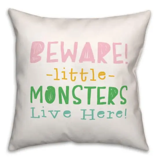 Beware Monsters Throw Pillow {1}