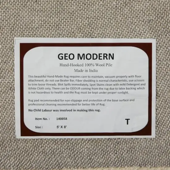 Beige Contemporary 5' x 8' Area Rug {5}