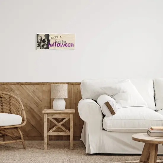 Stupell Industries Vintage Happy Halloween Skull Wall Plaque {3}