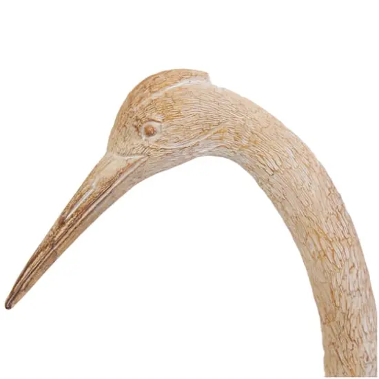 Cream Carved Crane Sculpture Set {7}