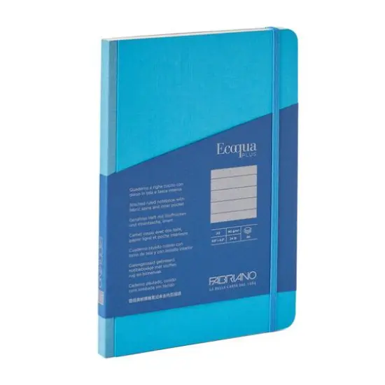 Fabriano® EcoQua Plus A5 Lined Fabric-Bound Notebook Turquoise {1}