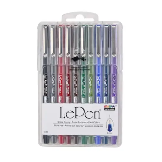 Marvy&reg; Uchida LePen&reg; Extra Fine 10 Color Dark Pen Set {4}