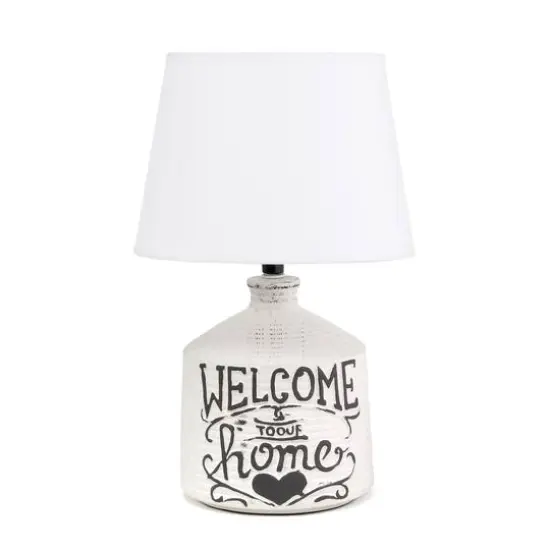 Simple Designs™ 15" Welcome Home Rustic Ceramic Accent Table Lamp {1}