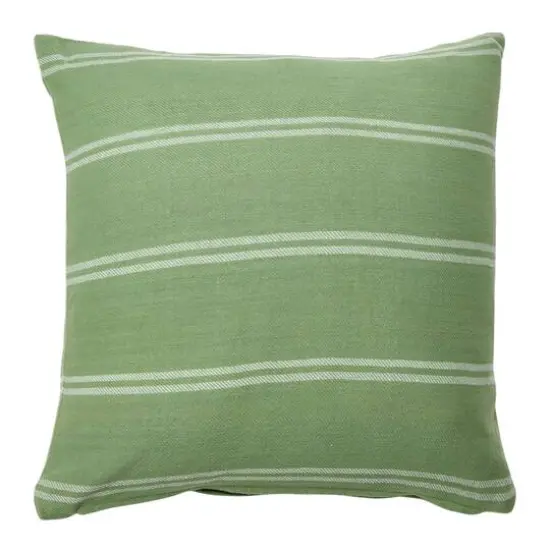Hello Honey&reg; Green Square Interwoven Double-Striped Cotton Pillow Cover {1}