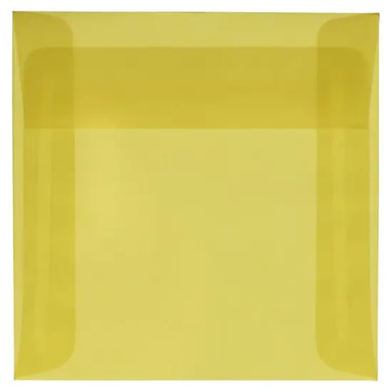 JAM Paper 6" x 6" Translucent Vellum Invitation Envelopes, 50ct. Primary Yellow {1}